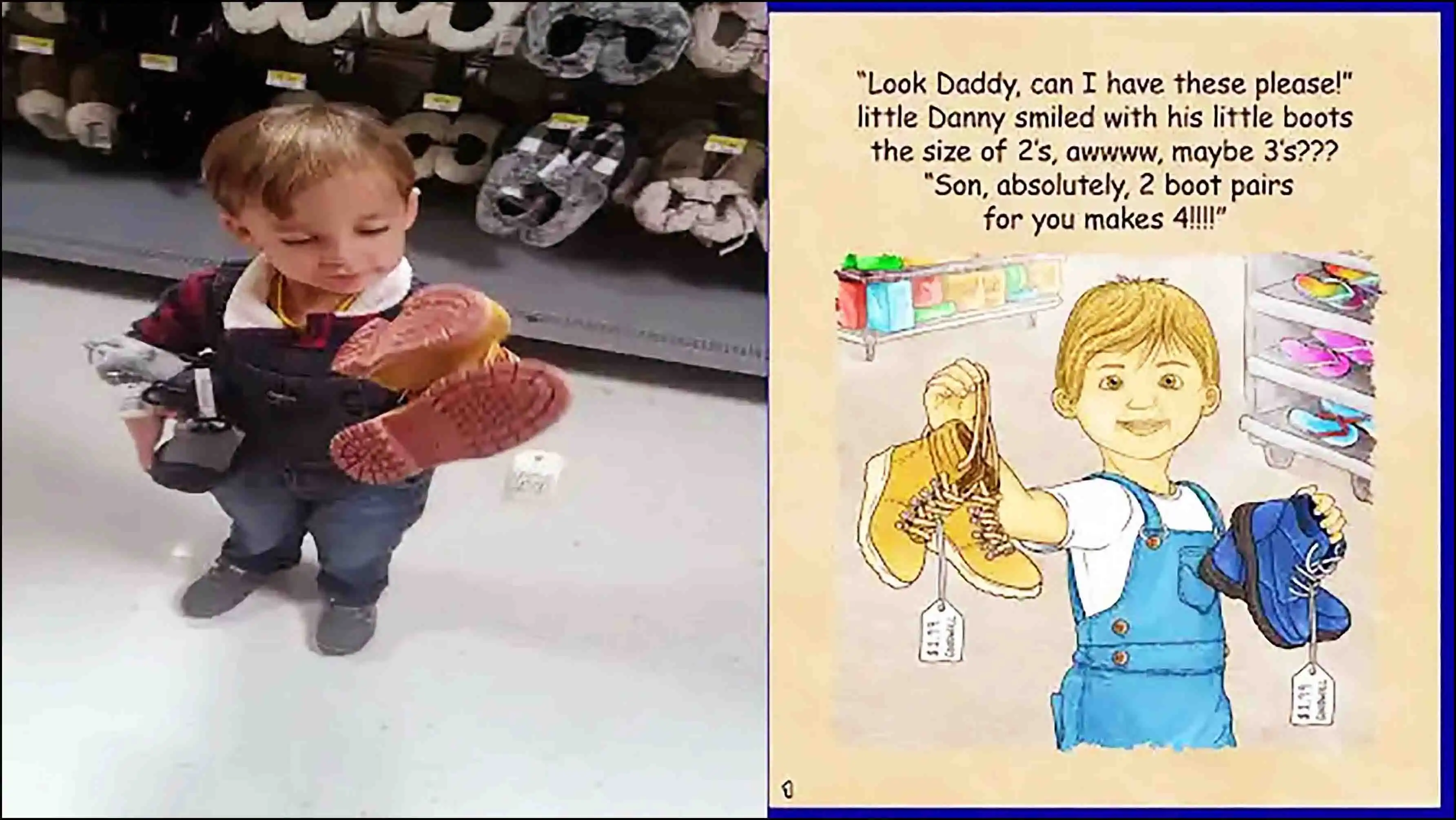 Little Danny’s Boots at Walmart and created the vision for author David Haave's love for all kids to have shoes -- David Haave